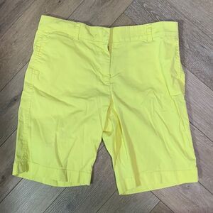 J. Crew Neon Yellow Bermuda Shorts Lightweight Tailored Design